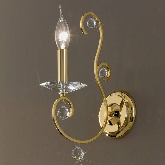 Förgylld, elegant vägglampa CARAT.