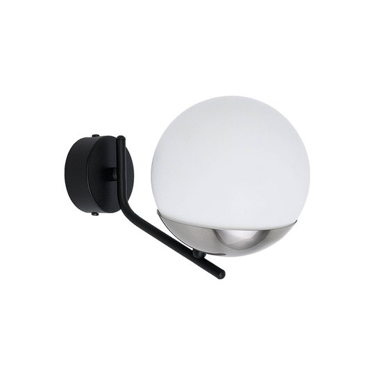 Vägglampa Torbole, opal/nickel, 1 lampa