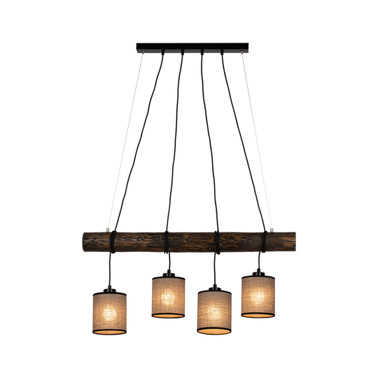 Hänglampa Freniso, tall, beige, 4 lampor