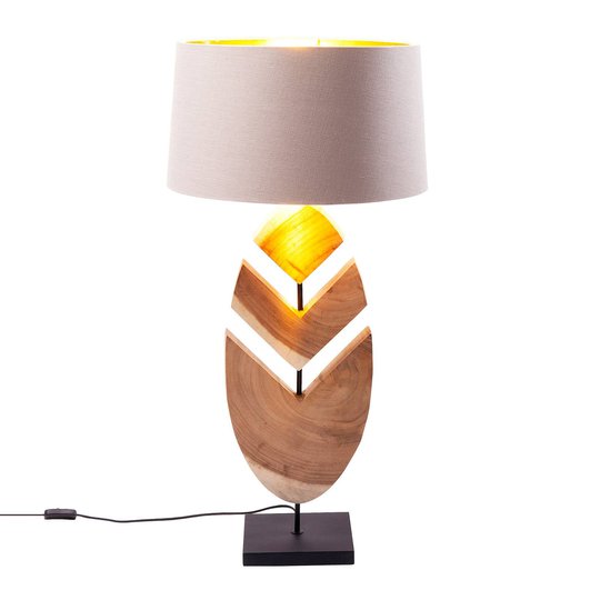 KARE Feather bordslampa med akaciaträ