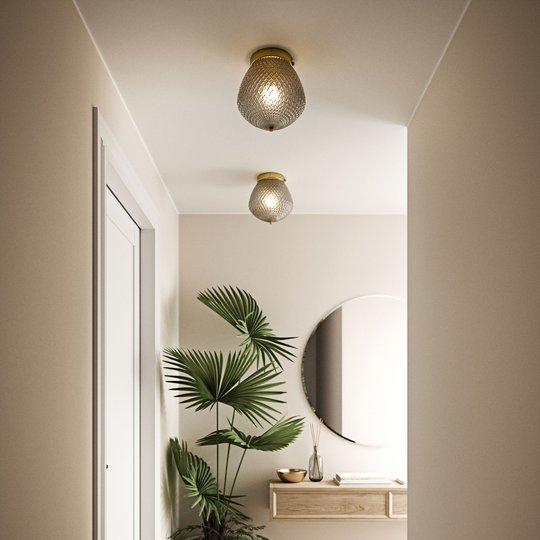 Taklampa Orbiform av glas