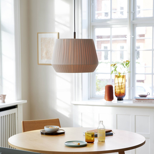 Hänglampa Dicte, handbunden, Ø 40 cm, bärnsten