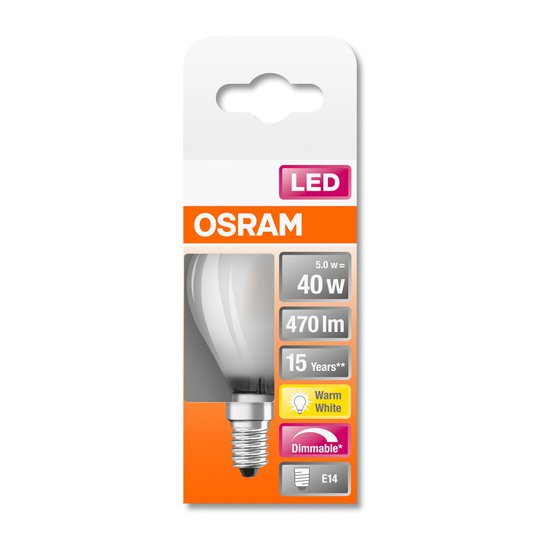 OSRAM LED-dropplampa E14 6,5 W 840 matt dimbar