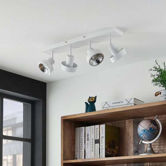 Lindby Ignacio taklampa 4 lampor, vit