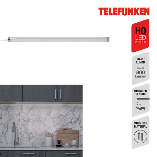 LED-bänklampa Zeus, längd 57 cm