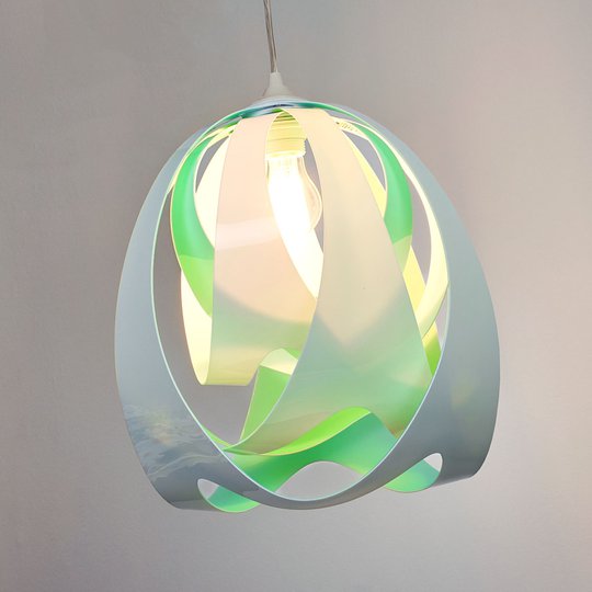Modern taklampa GOCCIA DI LUCE, blå-grön