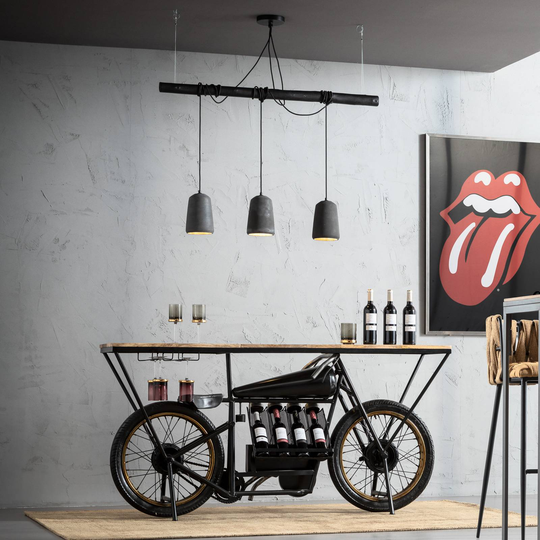 Kare Dining Concrete hänglampa, 3 lampor, svart