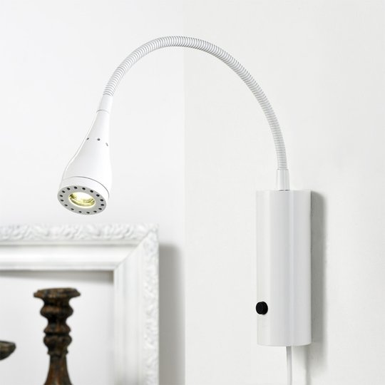 LED-vägglampa Mento med flexarm, vit