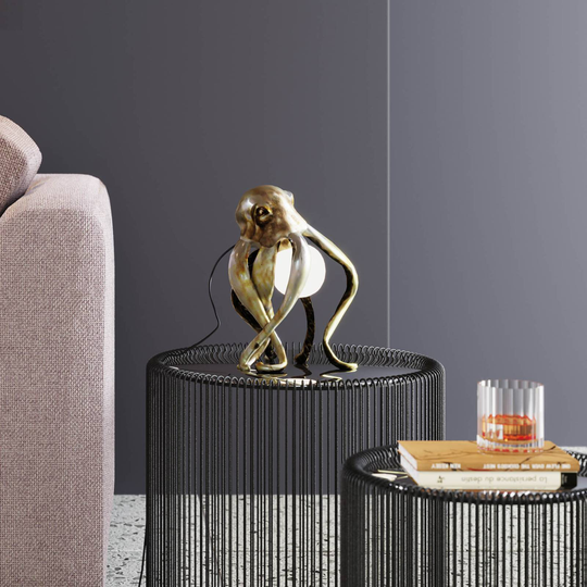 KARE Animal Octopus bordslampa i guld