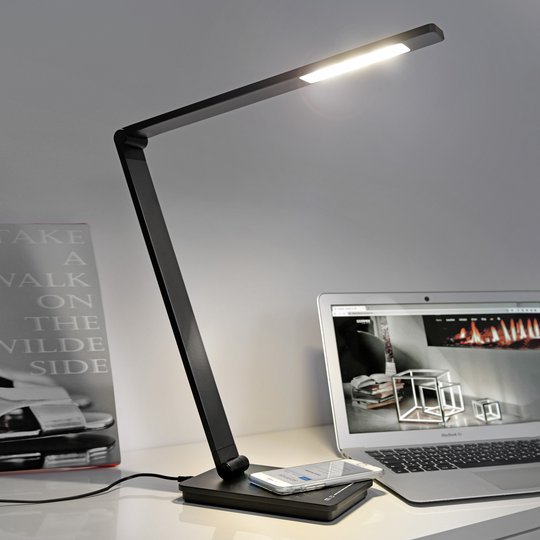 Skrivbordslampa Uli Phone QI-laddning svart