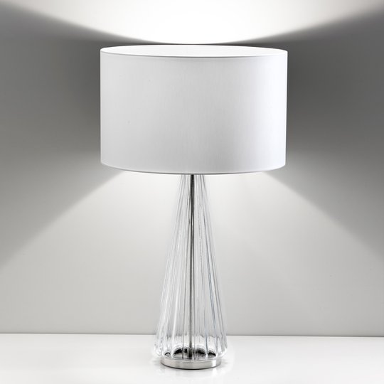 Bordslampa Costa Rica skärm vit, fot genomskinlig