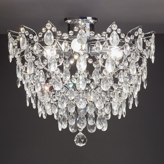 Taklampa Rosendal Ø 48 cm krom