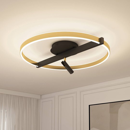 Lucande Matwei LED-taklampa ringformad, mässing
