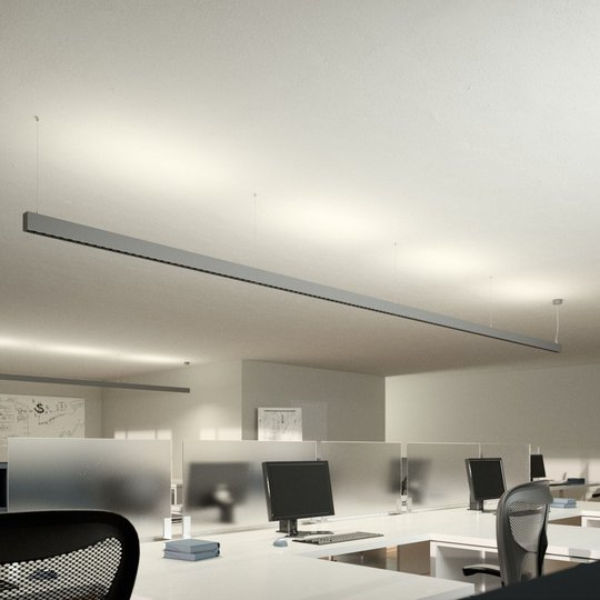 LED-kontorspendellampa Laris, silver