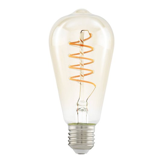 LED-lampa E27 ST64 4W spiral, varmvit, klar