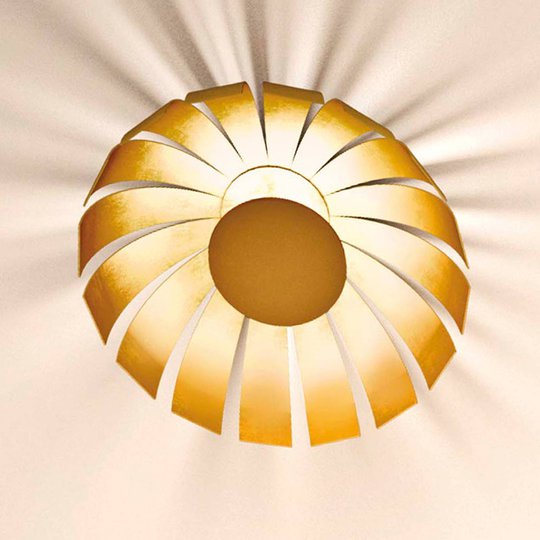 Förgylld LED-designertaklampa Loto, 27 cm