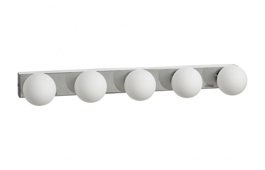 Sandhamn 5 vägglampa (vitt glas) (Förkromad/blank)
