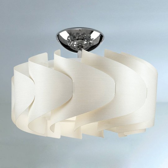 Taklampa Sky Mini Ellix i träoptik vit
