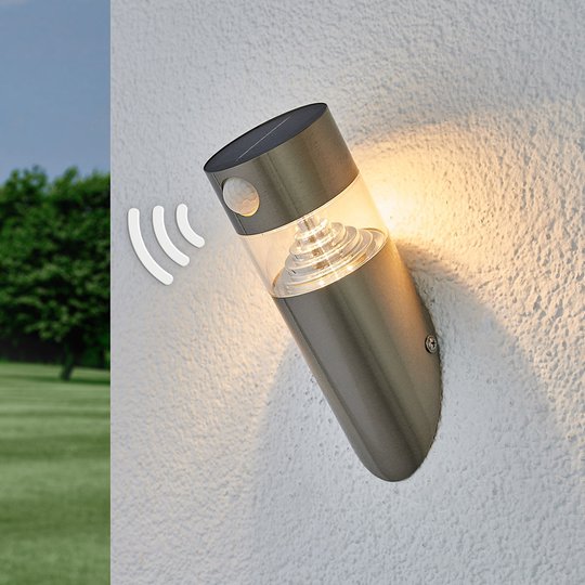 Solar-LED-vägglampa Kalypso, sned design, sensor