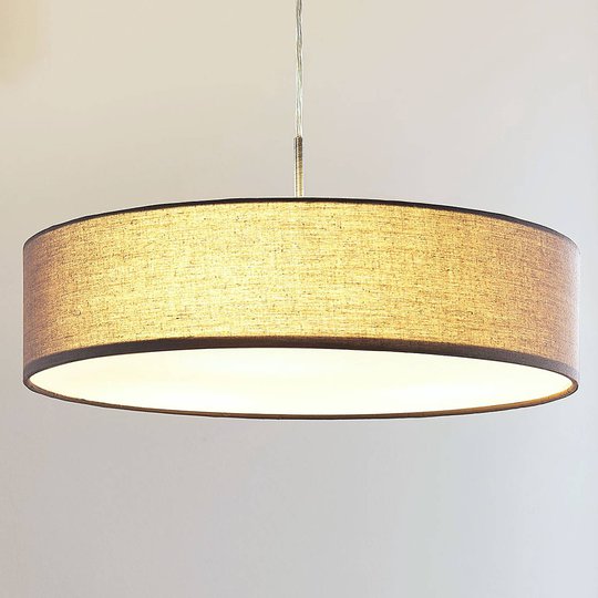 Tygtaklampa Sebatin i grått m. E27-LED-lampor