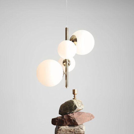 Hänglampa Bloom, 4 lampor, guld