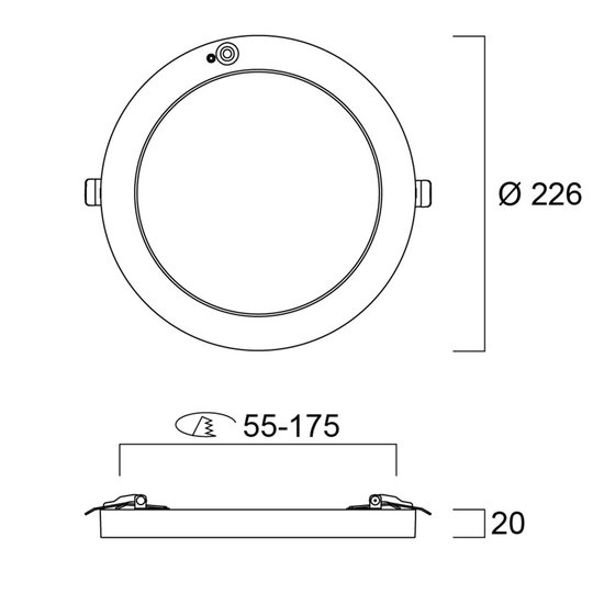 Sylvania Start eco downlight 5-i-1 PIR Ø 22,6 cm