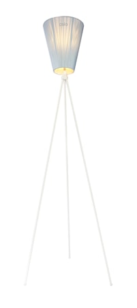 Oslo Wood golvlampa - Ljusblå skärm