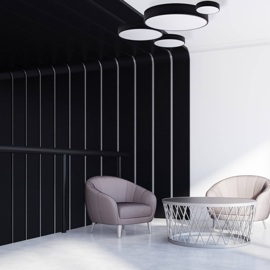 Taklampa Cleo 300, IP54, Ø 30 cm svart