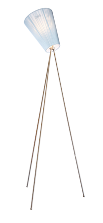 Oslo Wood golvlampa - Ljusblå skärm