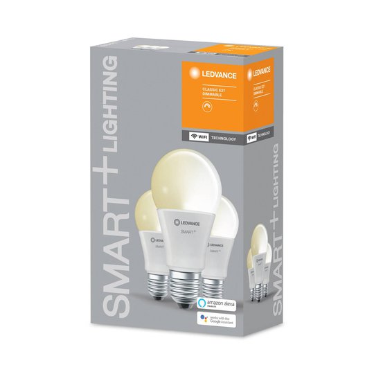 LEDVANCE SMART+ WiFi E27 9 W Classic 3-pack