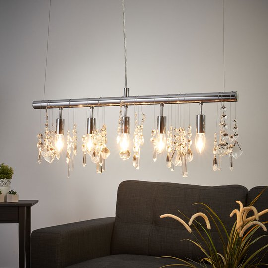 Gnistrande hänglampa CRYSTAL, 5 lampor