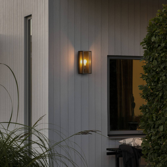 Utomhusvägglampa Carpi, svart, 20,5x40 cm