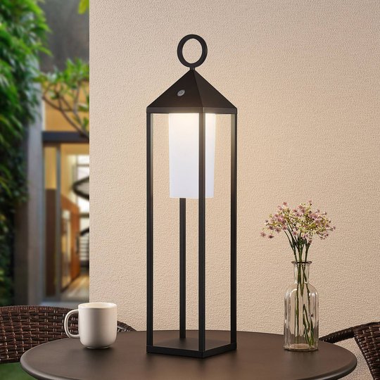 Lucande Miluma LED-utomhuslykta, 64 cm, svart
