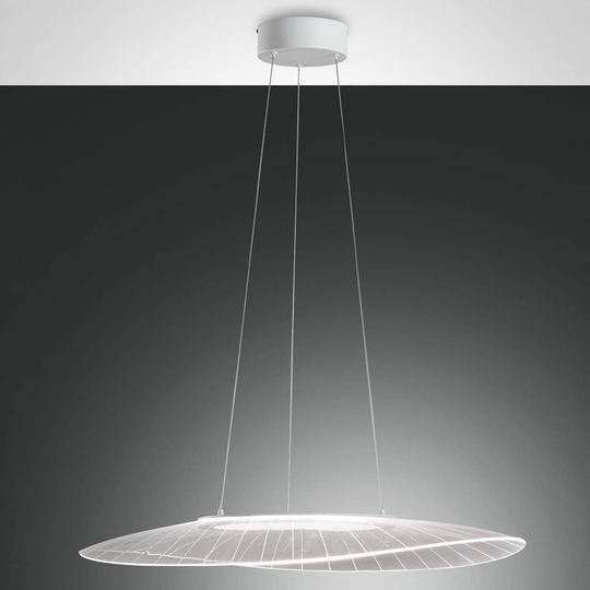 LED-hänglampa Vela, vit, oval, 78 cm x 55 cm