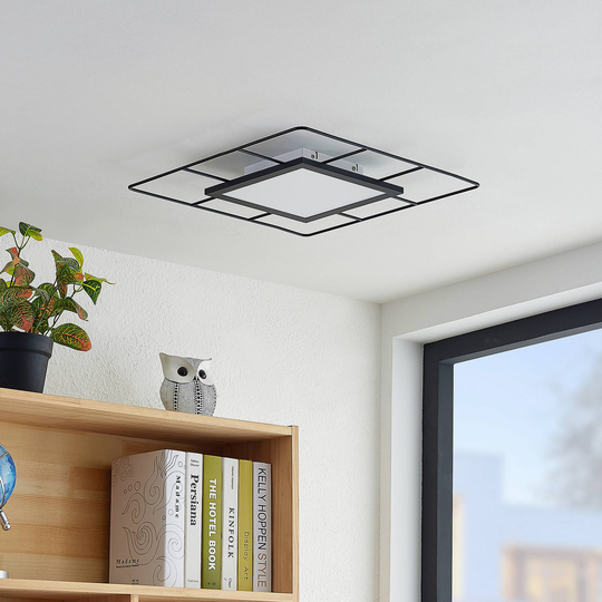 Lindby Khai LED-taklampa, Stepdim, 45x45 cm