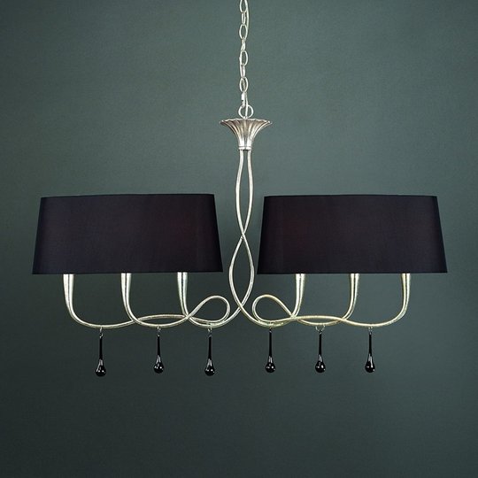 Textil taklampa Paola med sex ljuskällor