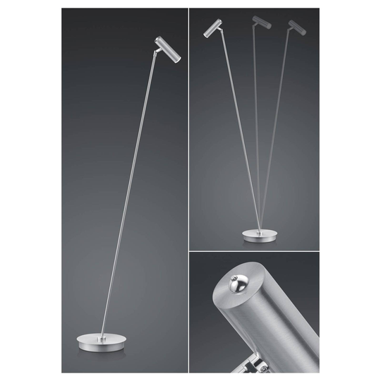B-Leuchten Tom LED-golvlampa dimbar, nickel