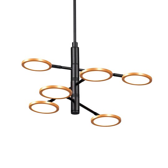 LED-hänglampa Sparkle, Ø 60 cm, 6 lampor