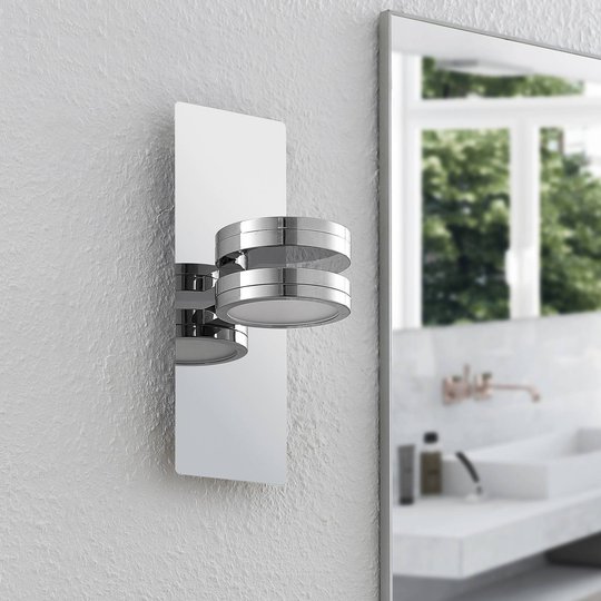 Lindby Skrolla LED-vägglampa för badrum, 2 lampor