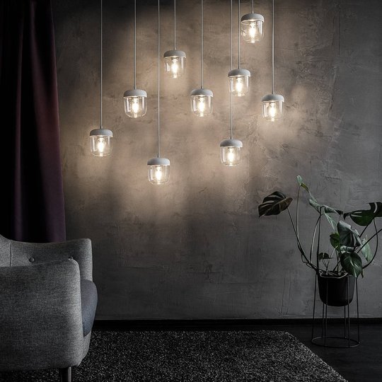 UMAGE Acorn hänglampa vitt/stål, 1 lampa