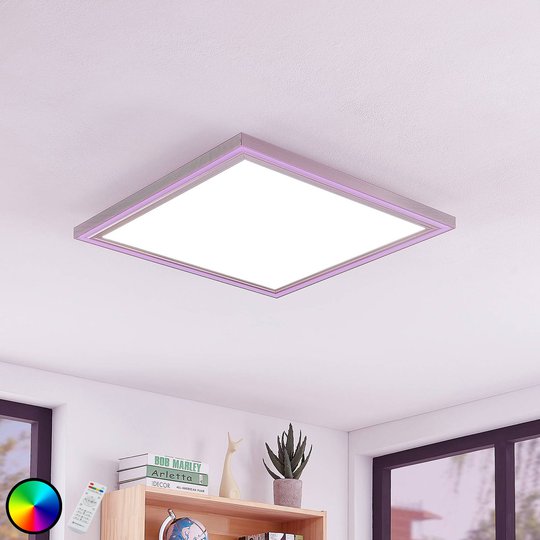 LED-taklampa Lynn, CCT+RGB, kantig, 60 x 60 cm
