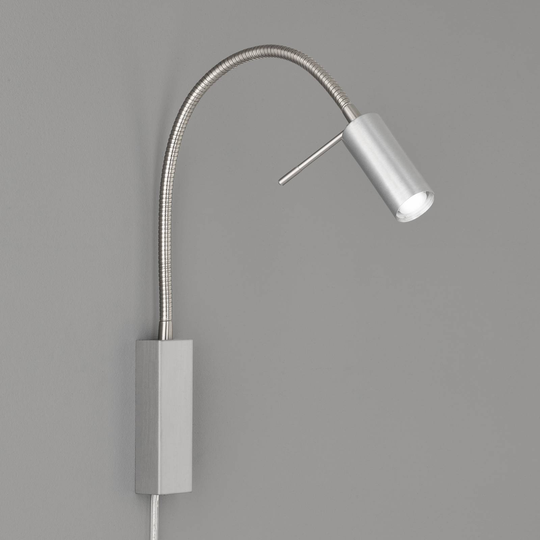 LED-vägglampa River, flexarm, skärm metall glatt