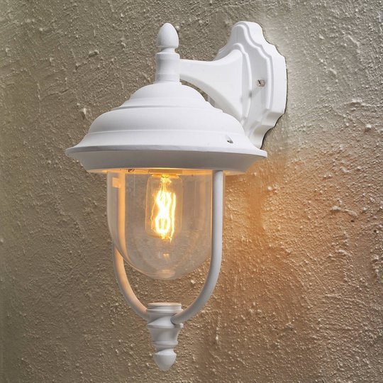 Enkel utomhusvägglampa PARMA hängande, vit