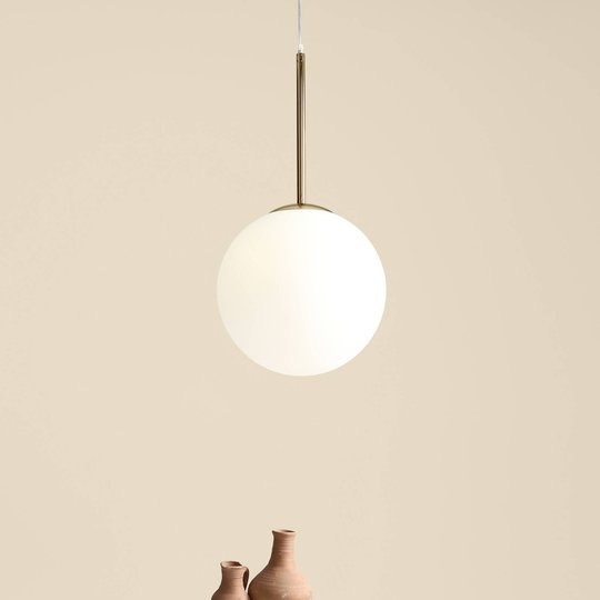 Pendellampa Bosso, 1 lampa, vit/guld