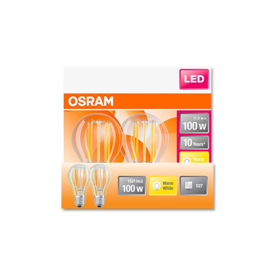 OSRAM LED-retrofit E27 10 W filament 827 1521 lm