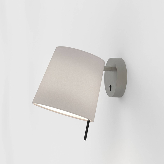 Vägglampa Mitsu Wall i nickel matt, skärm kitt