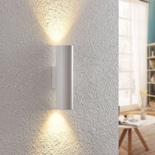 Arcchio Dilana vägglampa, rund, 2 lampor, vit