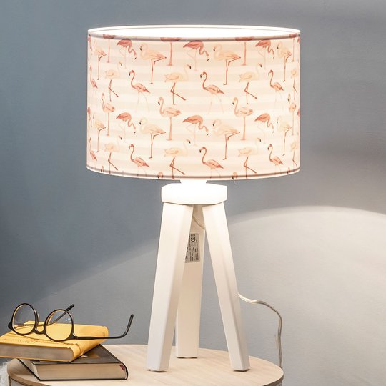 Bordslampa Miami med flamingotryck