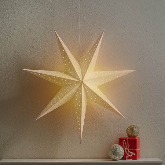 Stjärna Clara hängande, sammetslook Ø 75 cm, vit