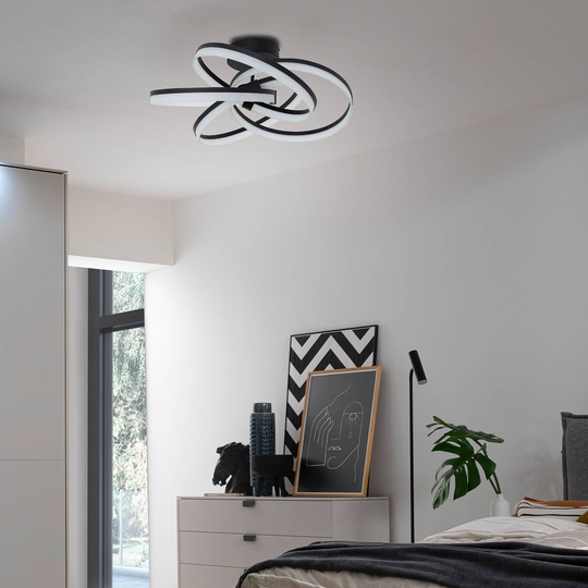 Schöner Wohnen Loop LED-taklampa CCT svart